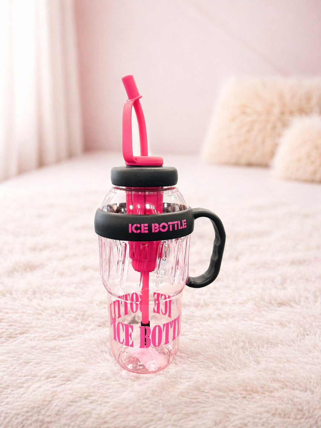 Ice Bottle Sipper with Handle & Straw – Leakproof, Stylish & Easy Carry Bottle for Daily Use