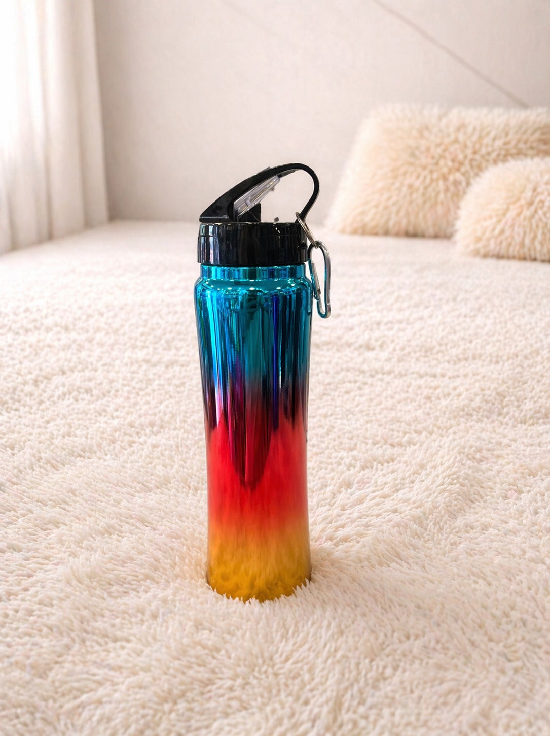 Gradient Stainless Steel Water Bottle with Clip Lid – Leakproof, Stylish & Travel-Friendly Bottle