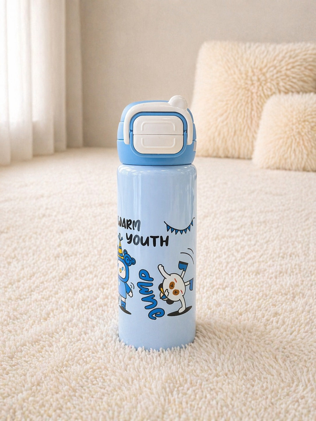 Cute Cartoon Kids Water Bottle with Handle – Leakproof, Lightweight & Fun School Bottle