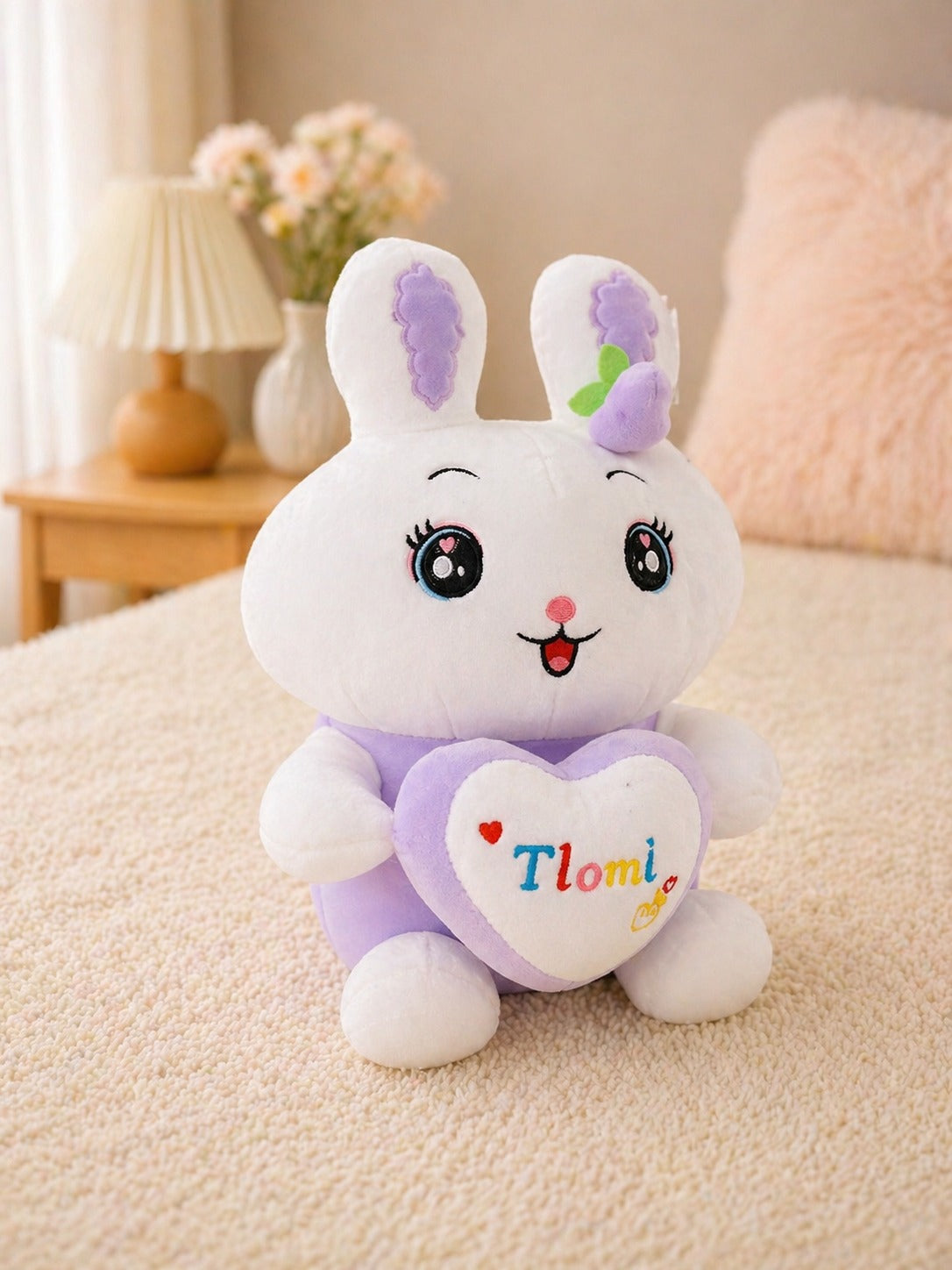 Cute Bunny Plush Toy with Heart – Soft Stuffed Toy for Kids & Gifting 🐰💜