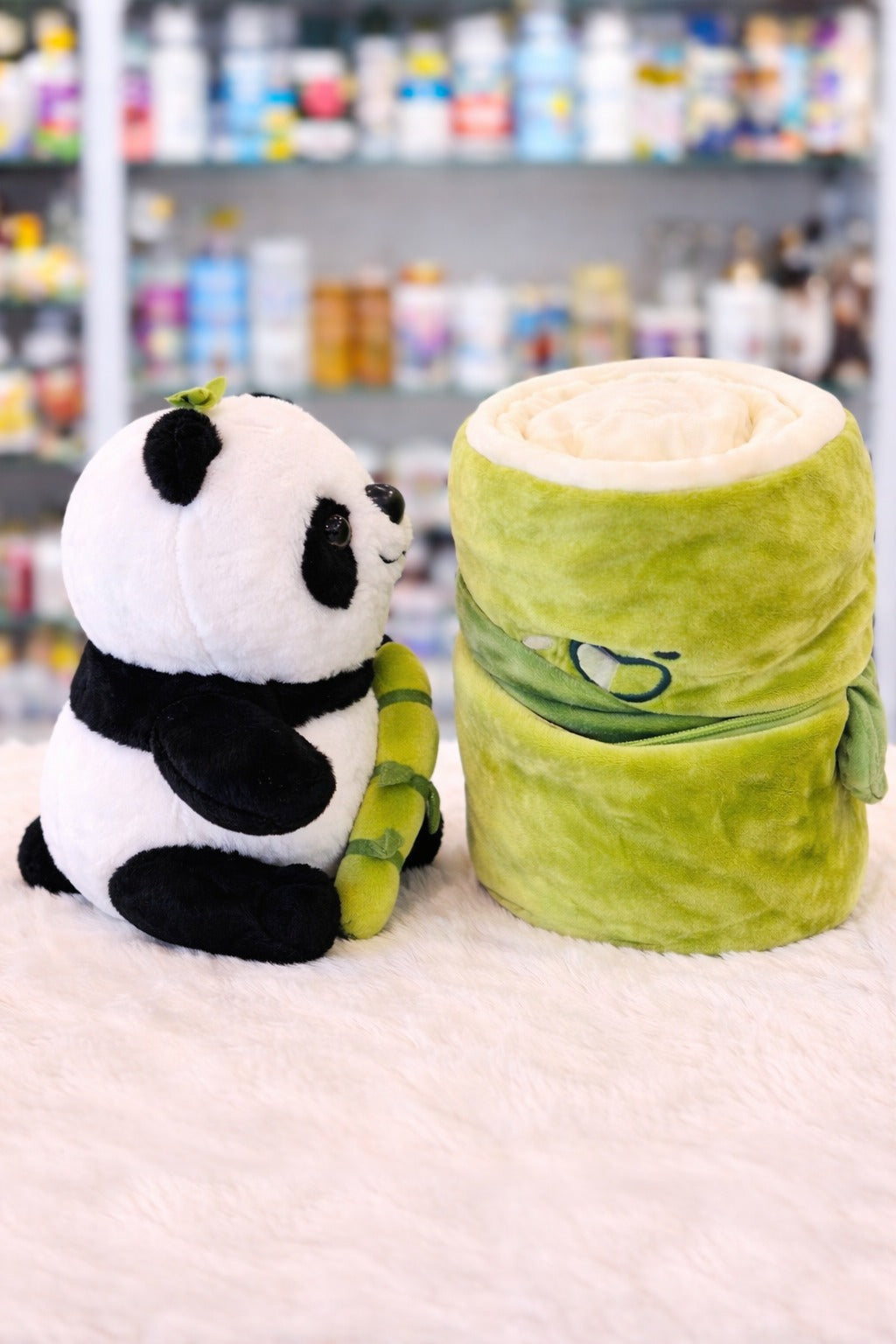 Premium Velvet Plush Panda Toy with Designer Blanket – Luxury Gift & Festive Combo