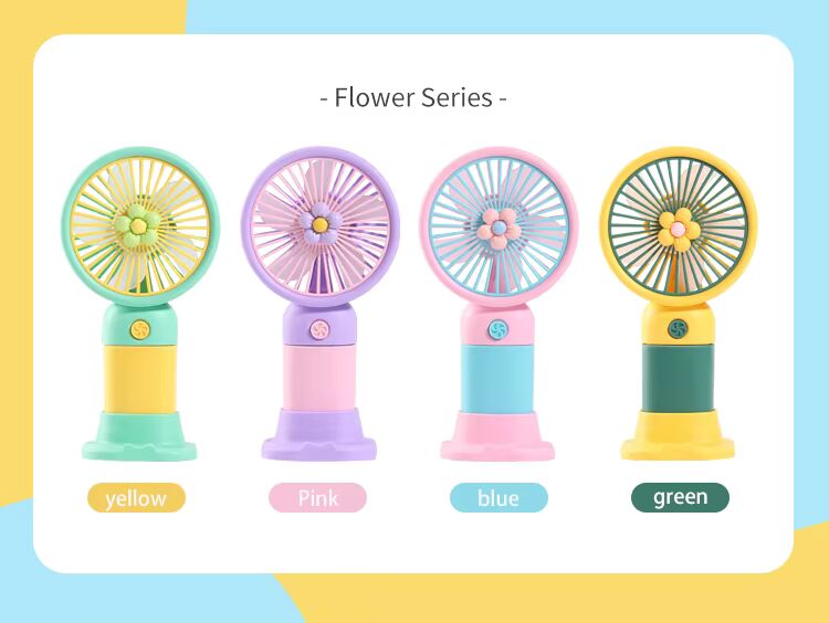 Daisy Handheld Rechargeable Fan with Mobile Stand