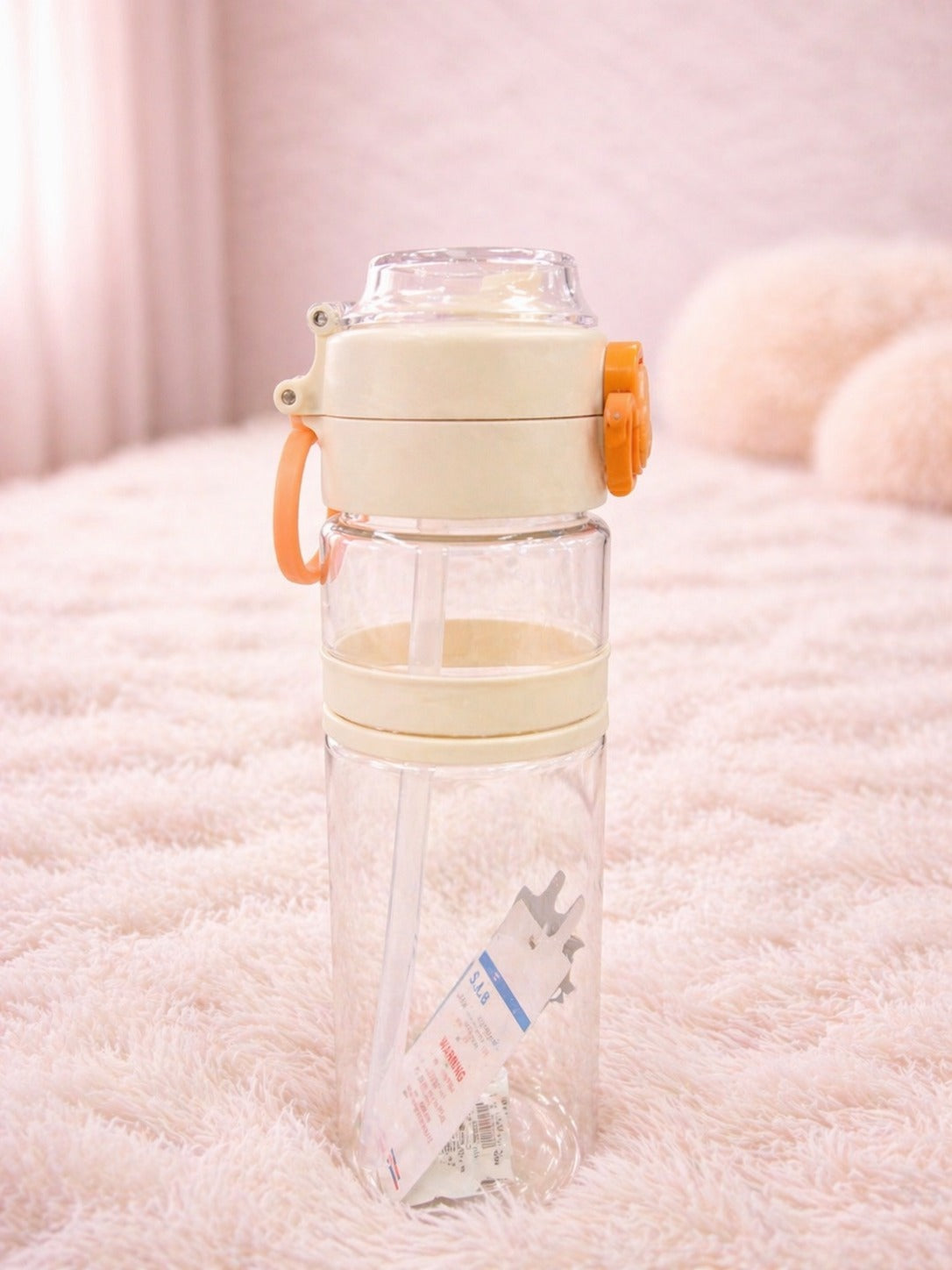 Cute Aesthetic Sipper Water Bottle with Straw – Soft Pastel, Leakproof & Portable Bottle for Daily Use