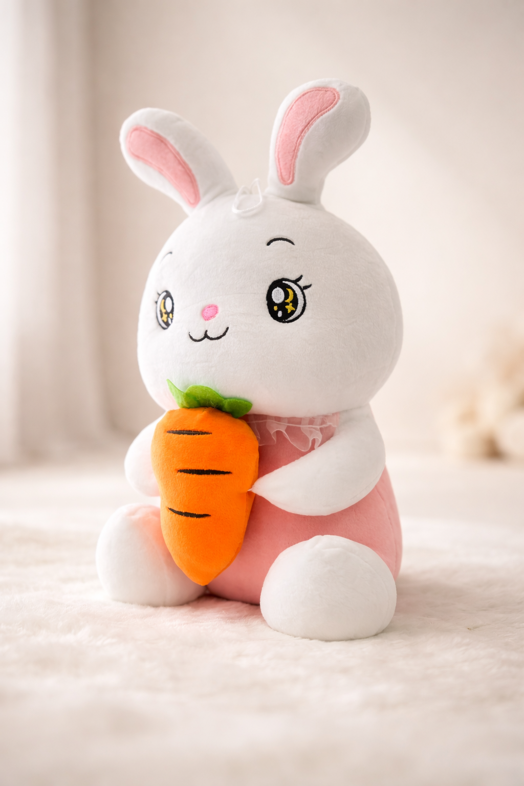Plush Bunny Toy with a Carrot