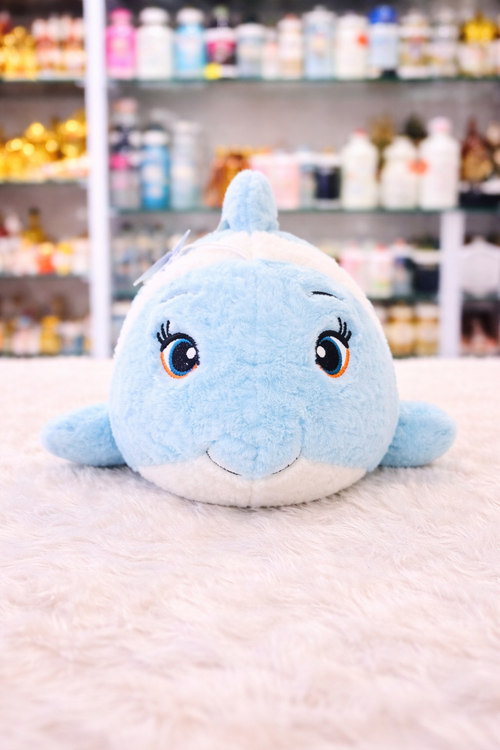 Premium Faux Fur Plush Dolphin Toy – Designer Soft Gift & Festive Decor Accent