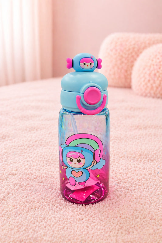 Cute Astronaut Kids Sports Sipper Water Bottle with Filter – Leakproof, Durable & Portable Bottle for Daily Use