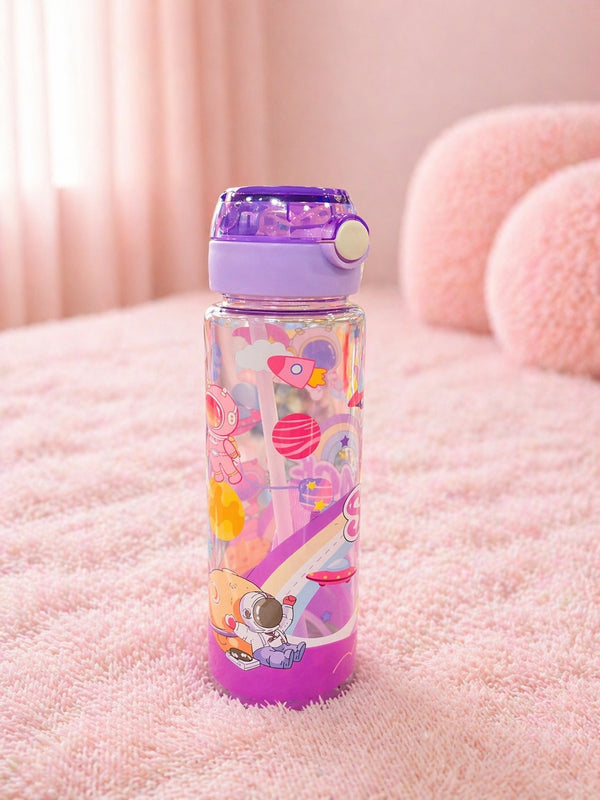 Cute Astronaut Kids Sports Sipper Water Bottle – Leakproof, Durable & Portable Bottle for Daily Use