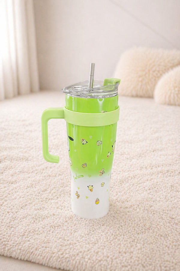 Premium Gradient Ice Bottle – Stylish Green Tumbler with Handle
