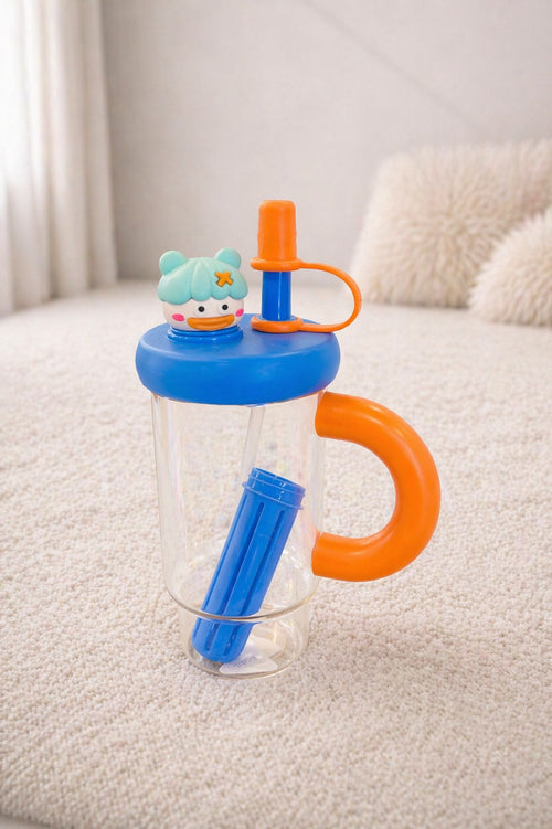Cute Cartoon Ice Bottle – Kids Fun Sipper with Handle & Straw