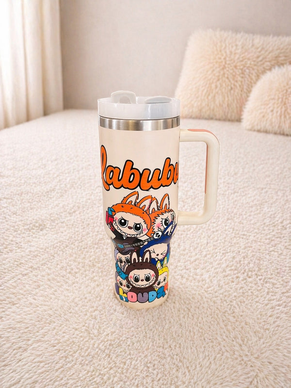 Cartoon Print Tumbler – Premium Fun Travel Sipper with Handle