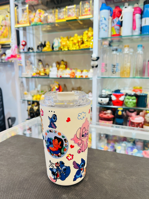 Cute Cartoon Printed Tumbler Cup – Aesthetic Coffee Mug with Lid, Leakproof & Reusable for Daily Use