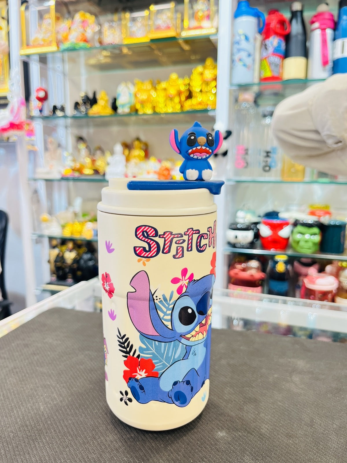 Cute Cartoon Character Tumbler Cup – Stitch Aesthetic Mug with Lid, Leakproof & Reusable for Daily Use