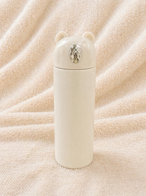 Cute Bear Design Insulated Water Bottle – Minimal Aesthetic Flask, Leakproof & Portable for Daily Use