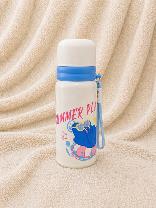 Cute Summer Play Kids Water Bottle with Strap – Leakproof, Lightweight & Fun Design Bottle for Daily Use