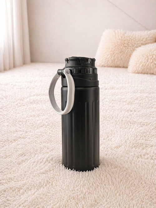 Matte Black Insulated Water Bottle with Handle – Leakproof, Durable & Travel-Friendly Bottle