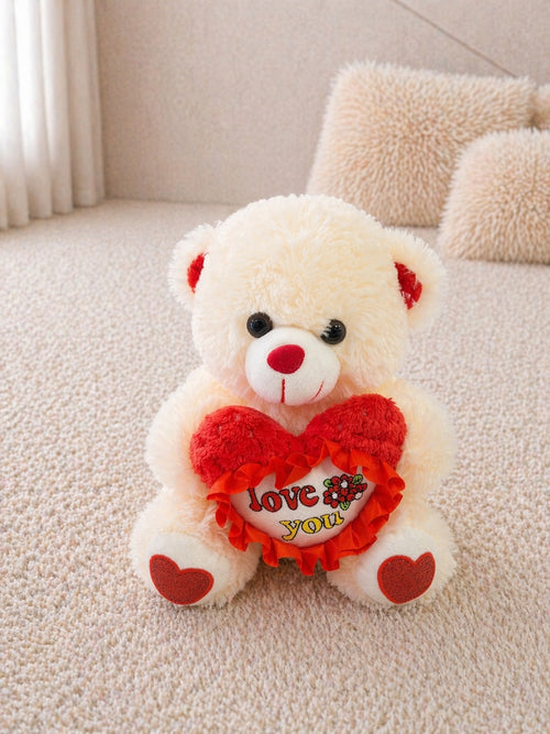 Cute Teddy Bear with Love Heart – Soft Stuffed Toy for Kids & Gifting