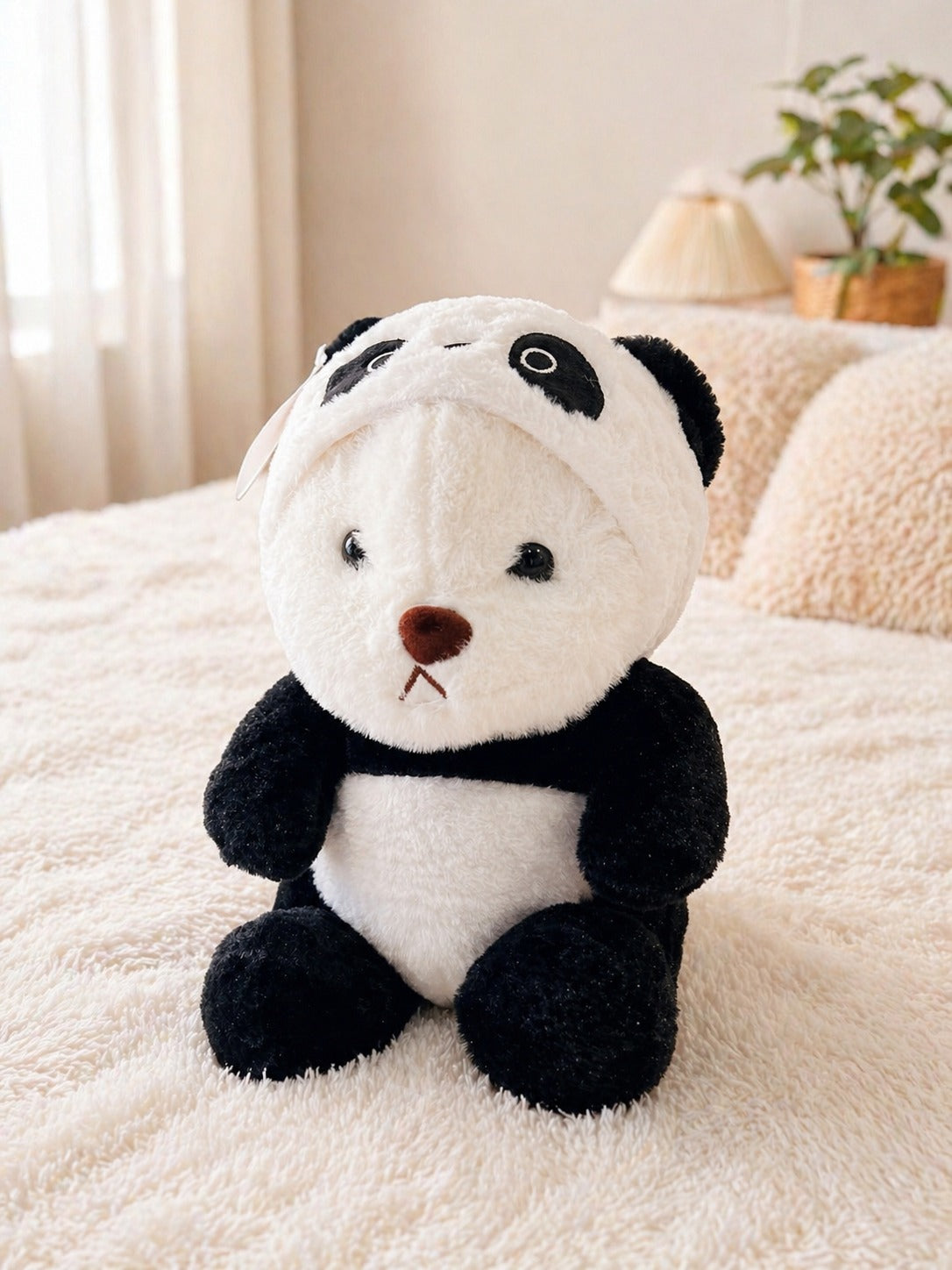Cute Panda Bear Plush Toy – Soft Stuffed Toy for Kids & Gifting 🐼🖤