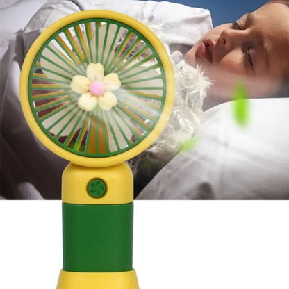 Daisy Handheld Rechargeable Fan with Mobile Stand