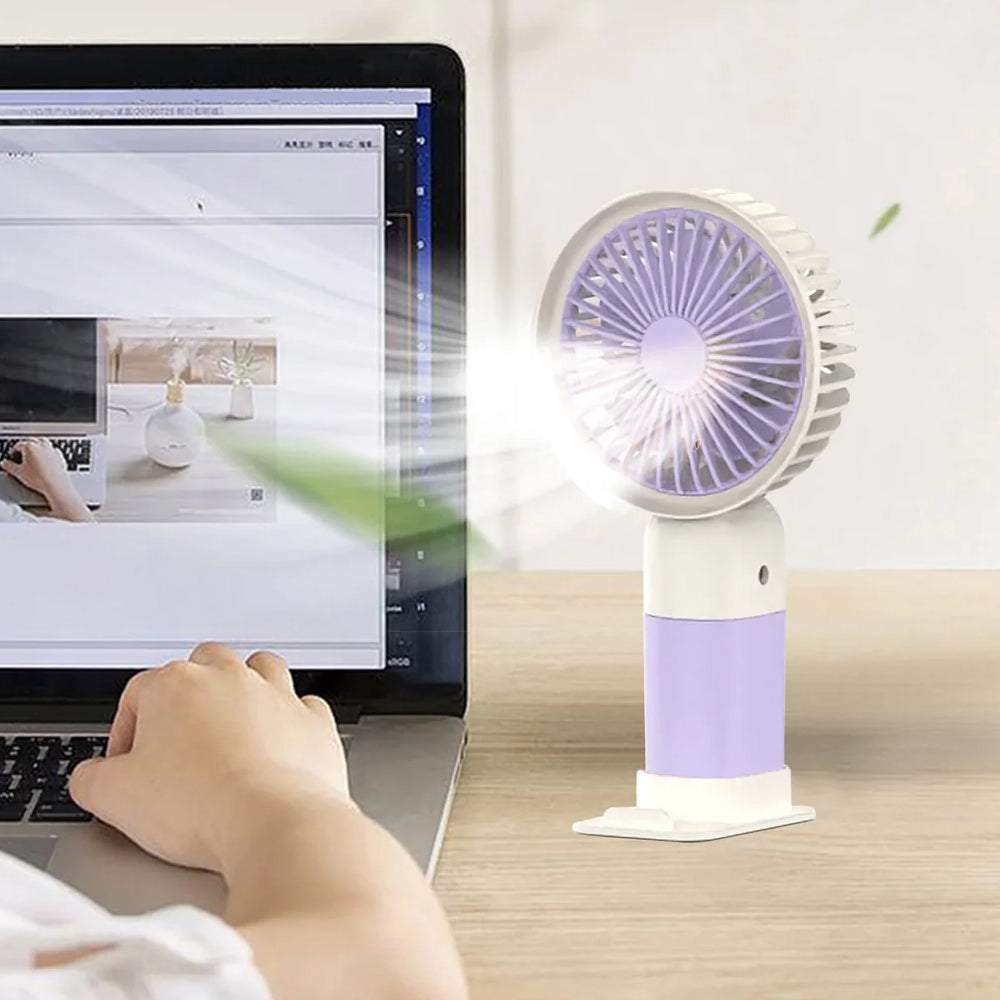 Cute Mini Rechargeable Fan with Mobile Stand